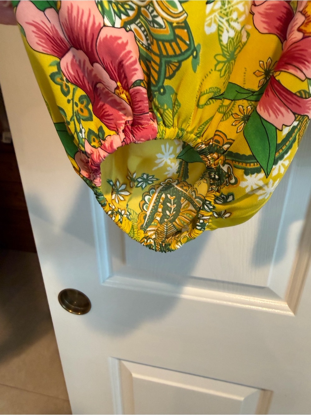 Yellow Floral Long-Sleeve Women's Top - Picture 4 of 4